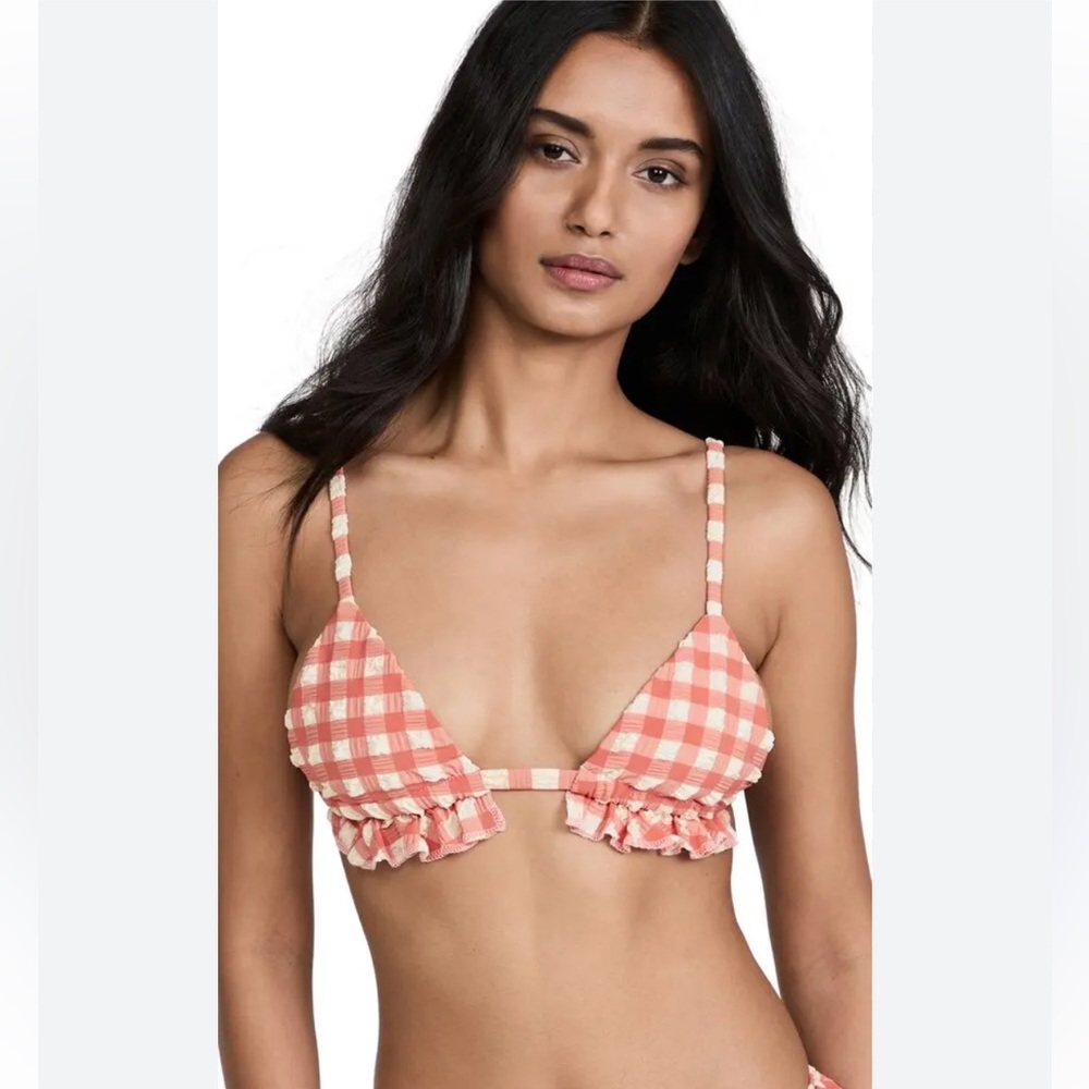 Gingham Ruffle Bikini SET - Pink